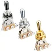SHORT 3-Way Toggle Switch, Brass Tip for Gibson Epiphone Les Paul, Made in Japan