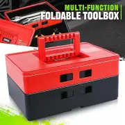 Red 2-Layer Multi-Function Portable Modular Foldable Plastic Tools Box Storage