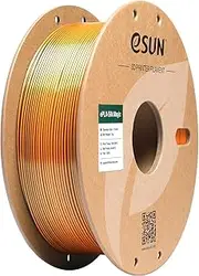 eSUN Silk Dual-Color PLA Filament 1.75mm, Co-Extrusion Silk Magic PLA 3D Printing Filament, Gradient Changing 1KG Spool (2.2 LBS) for 3D Printers, Silk Black Gold