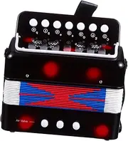 Generic Mini Accordion Music Instruments B Mini Accordion Student Accordion Musical Instrument Beginner Accordion Accordion Abs and Metal Black