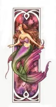 MERMAID OCEAN FAERIE ORCHID PINK Antique Nautical VINYL STICKER/Boat DECAL