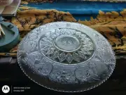 Vintage Duncan Miller Pressed Glass Serving Platter 13.25" Pristine