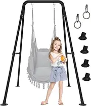 YSOAE Swing Stand, Hammock Chair Stand Max Load 330lbs, Heavy-Duty Powder-Coated Steel Stand, Outdoor or Indoor Hanging Chair Stand only, Hammock Chair not Include (Swing Stand)