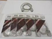 QTY (6) Extension Cable Adapter 6FT DB9 9 Pin Serial Null Modem Male to Female