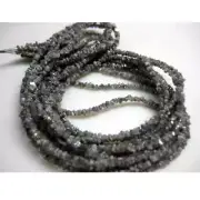 2-3mm Gray Rough Diamonds, Sparkling Gray Rough Diamond Beads, Raw Uncut