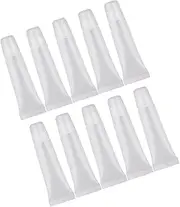 JAYIOLA 10 Pack Lip Gloss Tubes, Mini Soft Lip Gloss Tubes with Clear Empty Caps, Portable Refillable Lip Gloss Dispenser, for Cosmetic Toiletries, 10g