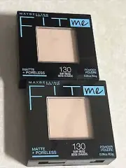 2 NEW Maybelline New York Fit Me Matte + Poreless Powder #130 Buff Beige
