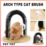 Cat Scrub Brush Toy Self-Grooming Brush with Plush Mouse for Playtime Fun AU