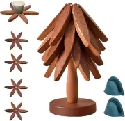 Wooden Trivets for Hot Dishes-Tree Shape Trivet Set,Trivets for Hot Dishes - 4 W