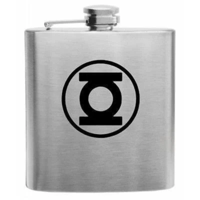 Green Lantern Stainless Steel Hip Flask 6oz