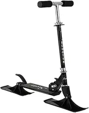 Kids Snow Scooter Two Wheel Sled Stand Scooter Lightweight Outdoor 2 Wheeled Scooter, Black
