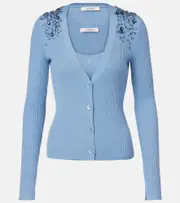 [Dorothee Schumacher] Dorothee Schumacher Embellished cardigan and tank top set AU 16 blue