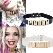 Suicide Squad Harley Quinn Puddin Collar Choker Cosplay Props Halloween Party Fancy Dress White