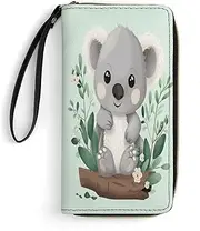 [BFGWK] Large Wallet Novelty Koala Printing Long Wallet With Zipper Leather Wallet Suitable For Both Men And Women, style, 19.7x10.5cm