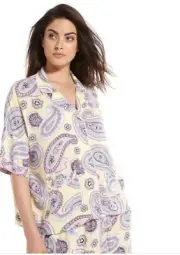 PA Peter Alexander - Yellow And Pink Paisley Pyjama Top - Size L - NWT $69.95