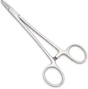 Hemostat Mosquito Artery Locking Forceps Straight & Curved 5" - Dental Surgical Pean Tissue Clamps - Medical Kelly Suture Needle Pliers - Vet Fishing Hemostat Clamps (Mayo Hegar Needle Holder)