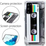 Case for Galaxy S20 FE with Reinforced Corners TPU Soft Bumper Retro Cassette Ta