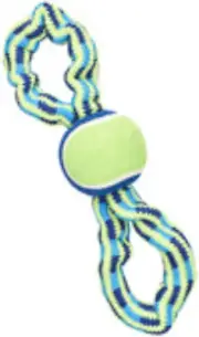 Colorful Rope Bungee Dog Toy with Squeaker | Tug of War Rope and Tennis Ball Toy