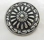 Jeremiah Watt Scarf Ring Slide White Bronze Gallup Concho 2" Wild Rag Bandana