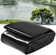 Pond Liner Black HDPE Flexible Pond Underlayment/Membrane for Koi/Fish Pools, Water Gardens/Waterfall, Small to Large Ponds, Wildlife, Pond Tarp(4x12m(13.1x39.3ft))