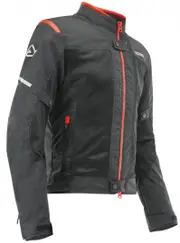 Acerbis Ramsey Vented Motorcycle Textile Jacket, black-red, Size S for Men Black Red