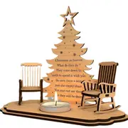 Christmas Remembrance Candle Holder to Remember Loved Wooden Rocking Chair Candle Holder Christmas in Heaven Memorial As Shown