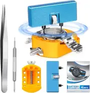 JOREST Watch Battery Replacement Tool Kit, Wrench Back Blue, Yellow