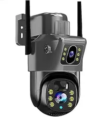 Outdoor 4K 8MP Solar Camera 4G SIM Card Dual Lens PIR HD Night Vision Camera PTZ Security CCTV Smart Monitor(4G 32G Card)