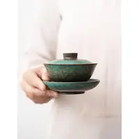 在飛比找ETMall東森購物網優惠-蓋碗茶杯功夫茶具單個茶碗大號家用泡茶碗陶瓷三才蓋碗敬茶杯套裝