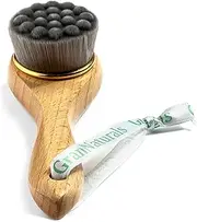 GranNaturals Manual Facial Cleansing Kabuki Brush - Skin Cleanser & Scrubber for Applying Foundation, Makeup, Face Mask, Acne Washing, Daily Deep Pore Cleaning - Men and Women