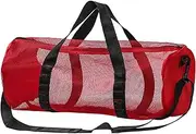 JIEBWCHA Mesh Duffle Bag, Cylindrical Mesh Bags, Snorkel Gear Bag, Diving Net Bags, Foldable Dive, Nylon Dive Duffel with Thickened Waterproof Cloth, 58x27x27cm