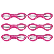 6 Pcs Folding Scissors Non-Rust Portable Mini Scissors Travel Small Shear Pink