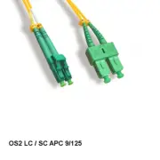 [10X] 1 Meter LC/SC APC OS2 9 /125 Duplex Single-Mode Fiber Optic Cable OFNR