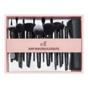 e.l.f. Ultimate Makeup Brush Set & Travel Roll 17-Piece Brush Kit Brushes For