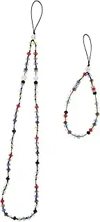 Mipcase 2Pcs Crystal Phone Lanyard Lightweight Fall Strap for Easy Carrying Chic Pendant for Decoration and Phone Safety for Bags and Wrist Use