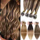 1G/S Thick Micro Loop Ring 100% Remy Human Hair Extensions Nano Bead Balayage US