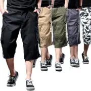 MENS NEW CARGO LONG WALK SHORTS 6 POCKET CASUAL ELASTICATED PANTS SIZES 28 TO 42