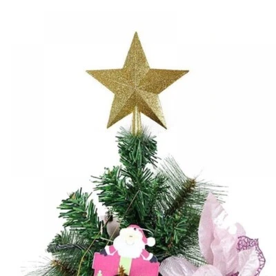 Gold Star Christmas Tree Topper Plastic Glitter Star - Bulk - Wholesale
