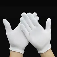 在飛比找蝦皮購物優惠-12 雙白色檢查棉工作手套禮儀手套