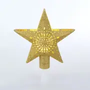 Holiday Time 11.4-inch Gold Star LED Christmas Tree Topper, with Warm White LED