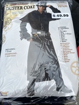 Steampunk Duster Coat Victorian Western Fancy Dress Up Halloween Adult Costume