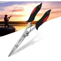 在飛比找蝦皮購物優惠-多功能Luya鉗子不鏽鋼釣魚鉗子釣魚配件魚嘴鉗子帶橡膠柄鉤|