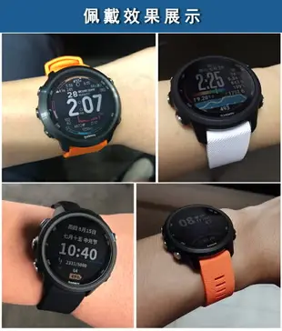 【圓紋錶帶】Garmin Forerunner 245 Music 寬度 20mm 智慧 手錶 運動矽膠 透氣 腕帶