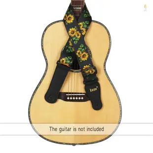 Yohi IRIN 吉他背帶可調節聚酯帶 PU 皮革末端用於原聲民謠經典電吉他貝司