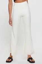 White Flare Pants High Rise - Size 14, Women's Mr Flare Leg Pant