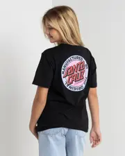 [Santa Cruz] Santa Cruz Girl's Mfg Retro Dot Reverse T-Shirt in Black Size 16 16 Black
