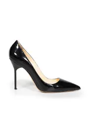 Black Pointed Toe Patent Pumps