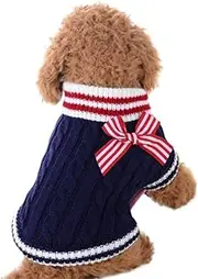 Pet Jumper Sweater Coat Winter Classic Dog Knitted Turtleneck Knit Cat Clothes clothes Size Small Sweaters Dogs Striped Rompers Jumpers Pullover Sweatshirt Soft Top Puppy