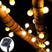 Mini Globe String Lights Solar LED Fairy String Lights Waterproof 12M 7M 6.5M 8 Modes Lighting Outdoor Garden Decoration Light Christmas Tree Hanging Lights Ba