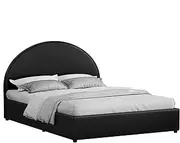 ALFORDSON Bed Frame with Gas Lift Storage, Queen Size Bed Base with Padded Headboard, Howell Mattress Foundation withfor Bedroom, Apartment, Living Room and Office, Black PU Leather